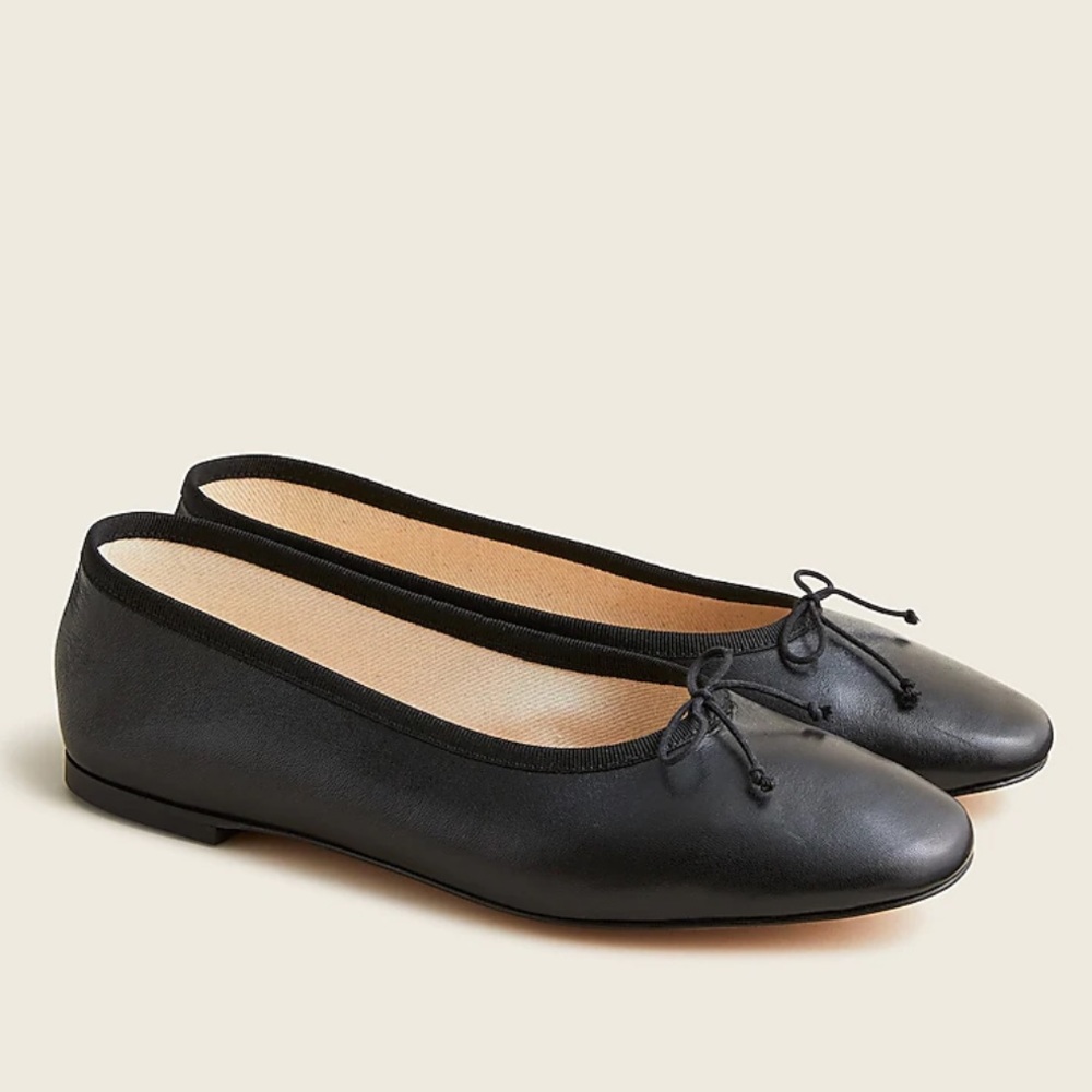 J. Crew Zoe ballet flats in black leather